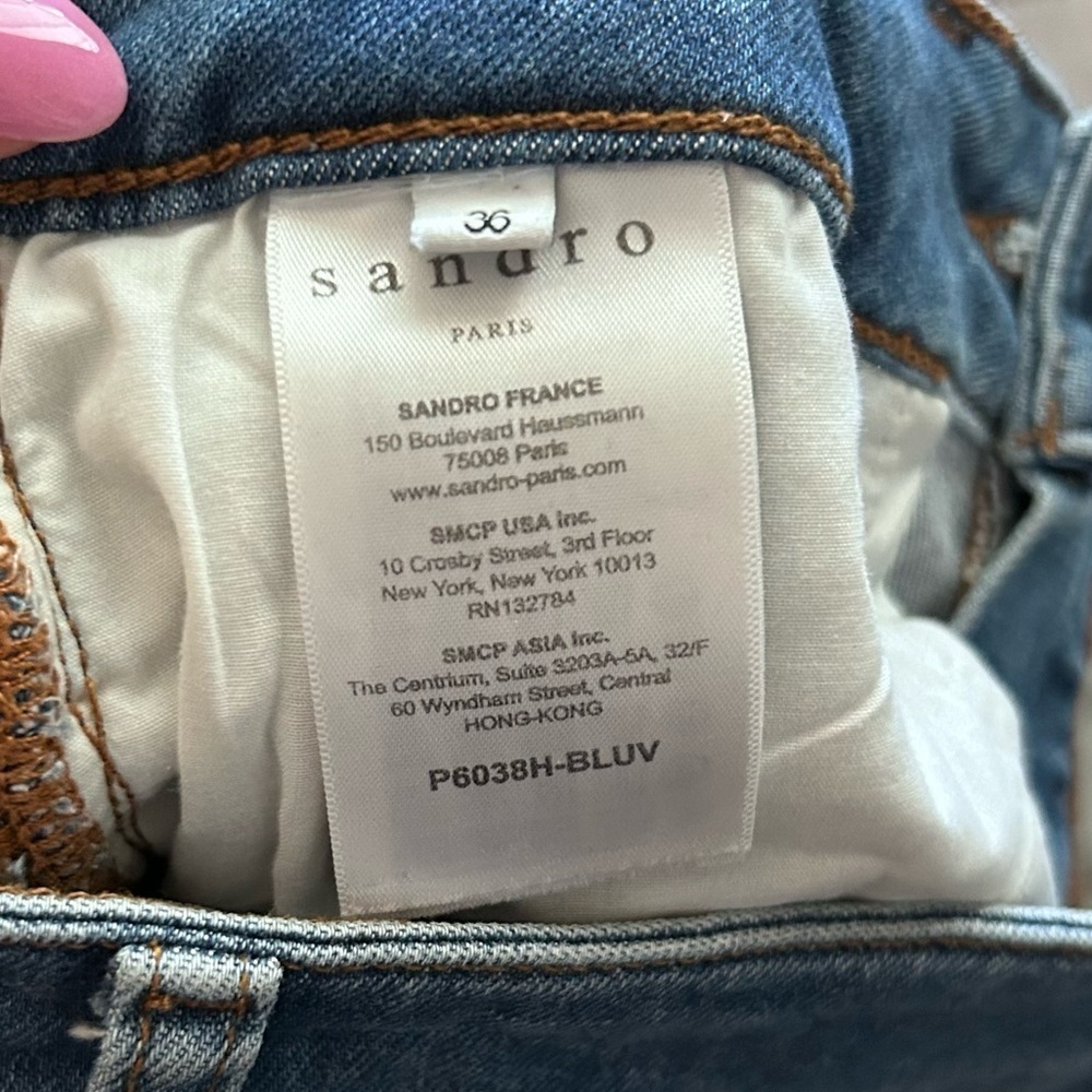 Sandro High Rise Pintuck Skinny Jeans in Vintage Blue Sz 4 - Picture 11 of 11